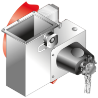 Extraneous-air inlet for WM-L10 or WM-GL10      Connection from above     An electromagnetic clutch can be fitted for each of the inlet orientations