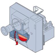 Motor-driven air damper      Fully closed on shutdown to prevent cooling of the boiler     Provides the correct volume of air during operation for the load stages, startup, and shutdown
